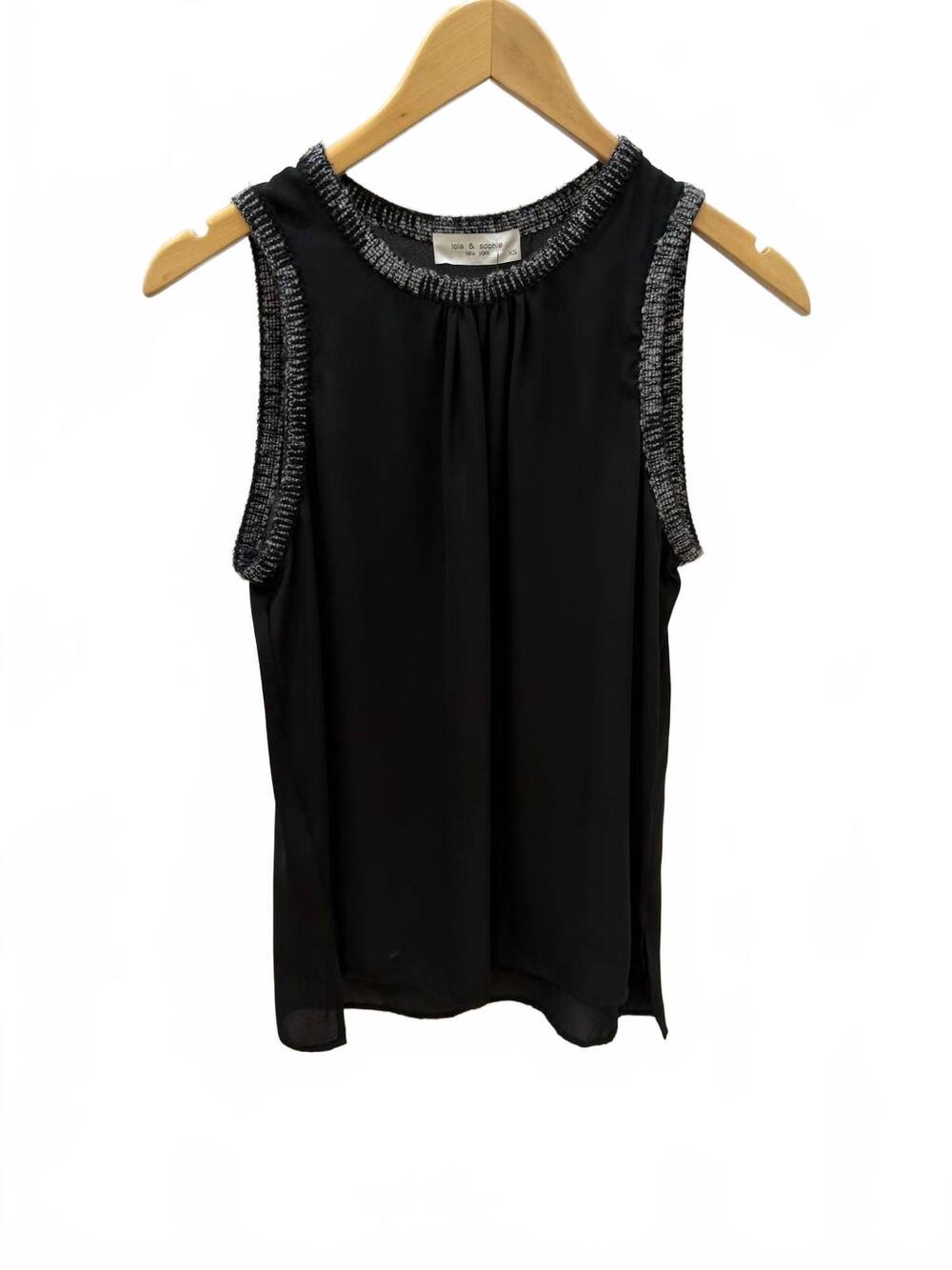 NEW LOLA & SOPHIE women's sleeveless embroidered tank in black